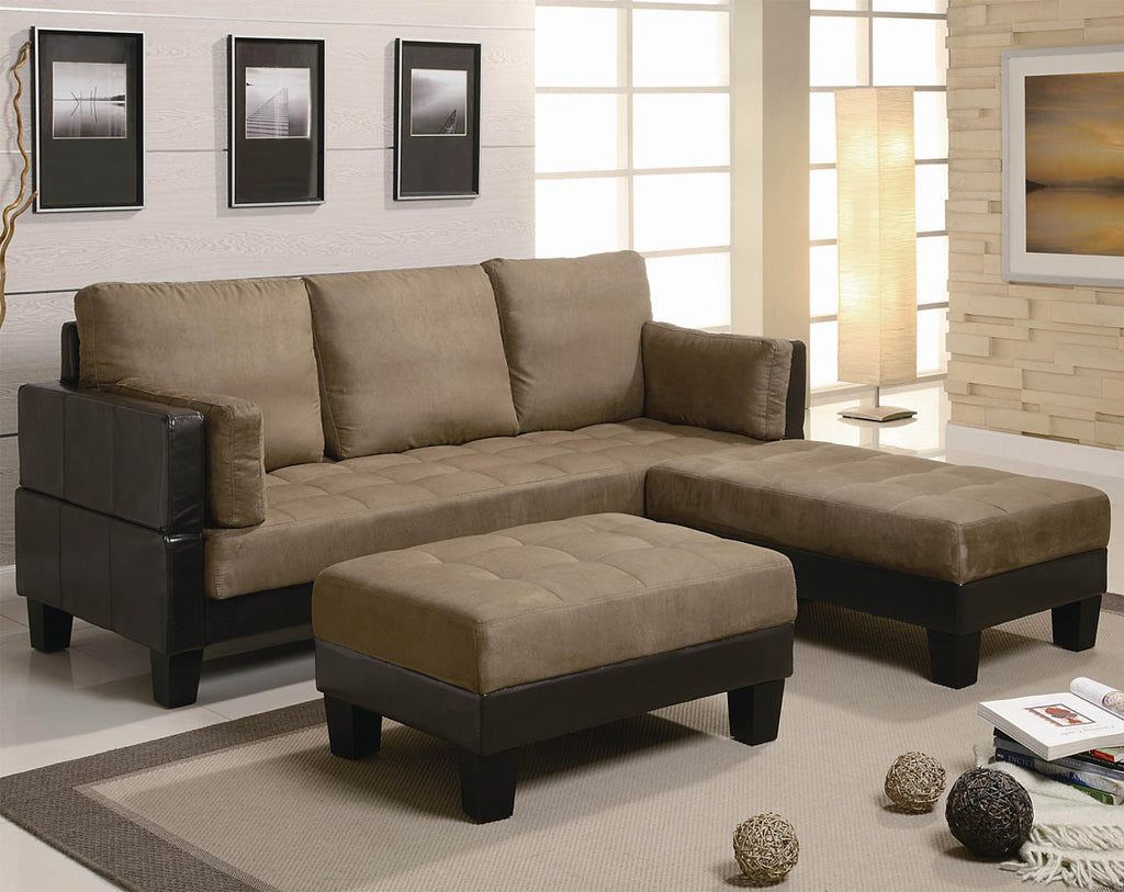 Futon Contemporary Sofa Bed Group with 2 Ottomans