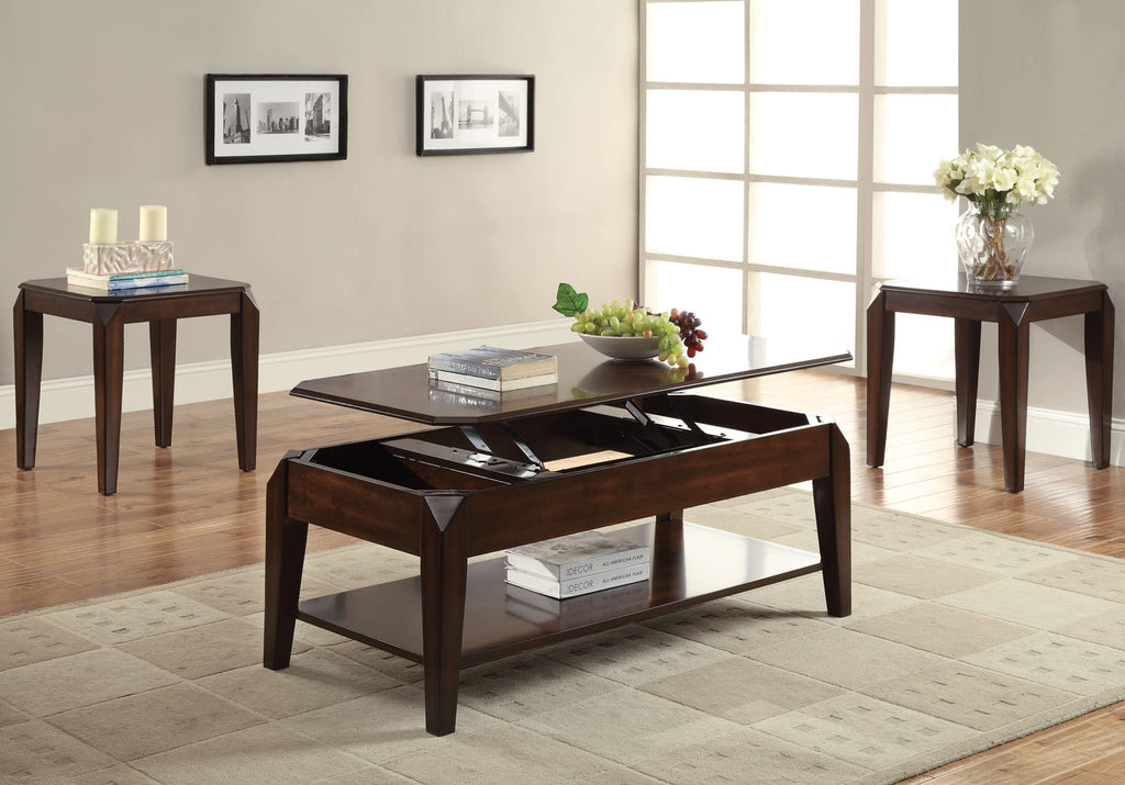 Walnut Finish with Lift Table Top Coffee Table