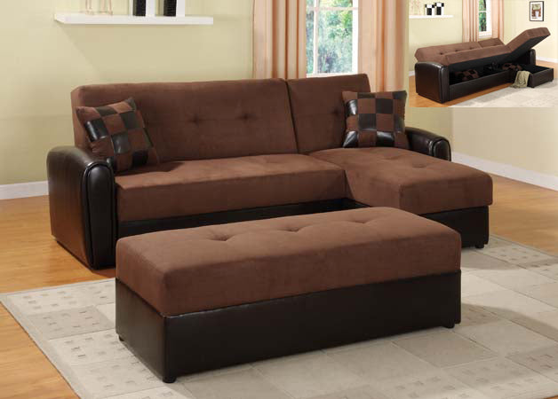 Click Clack Sectional Love Seat and Chase Both with Storage Function