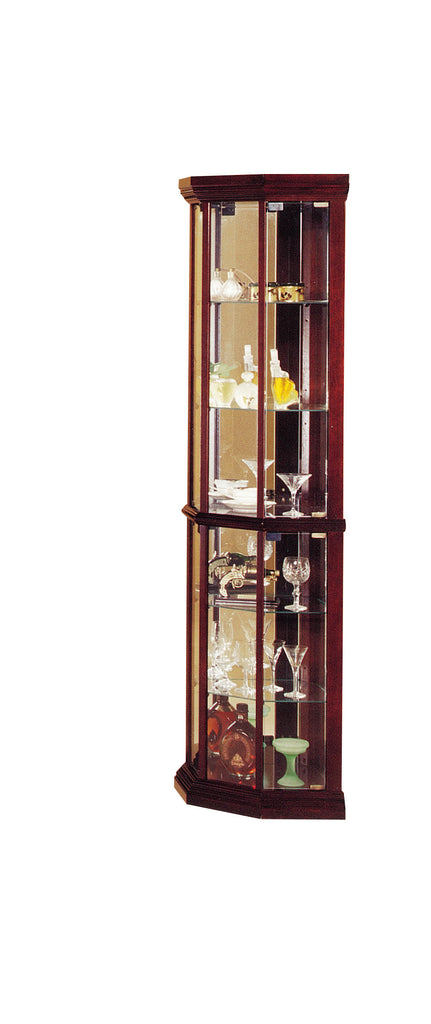 Corner Cherry Finish Curio Cabinet