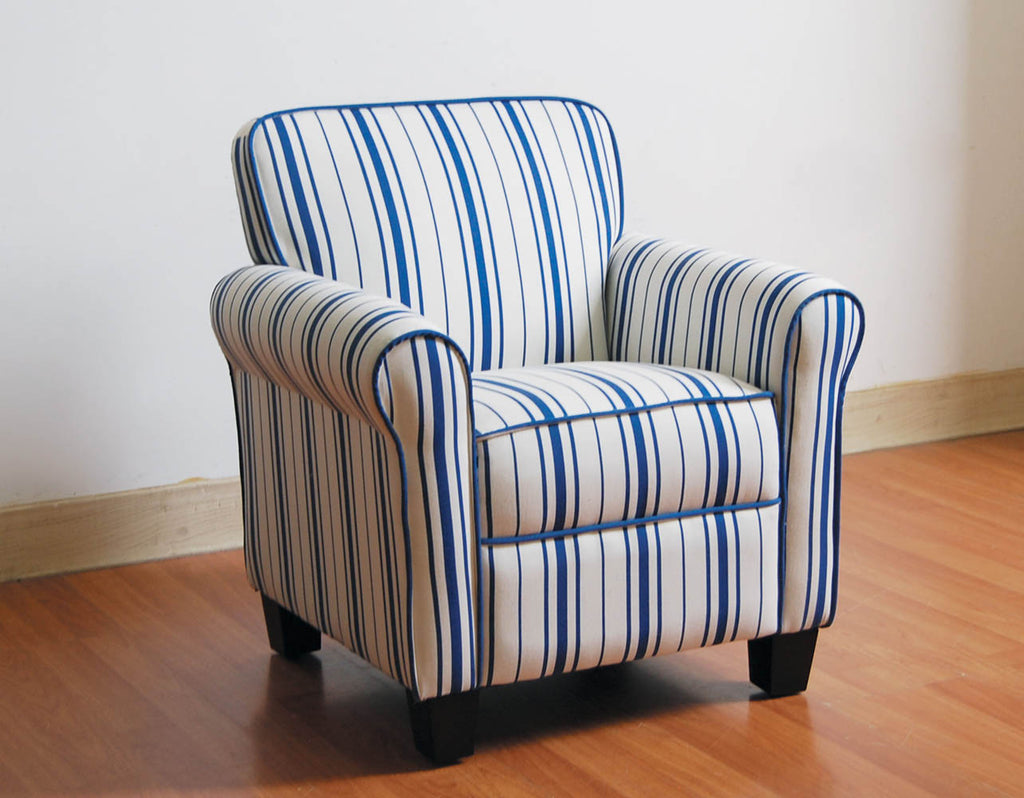 Children's White Chair with Blue Lines