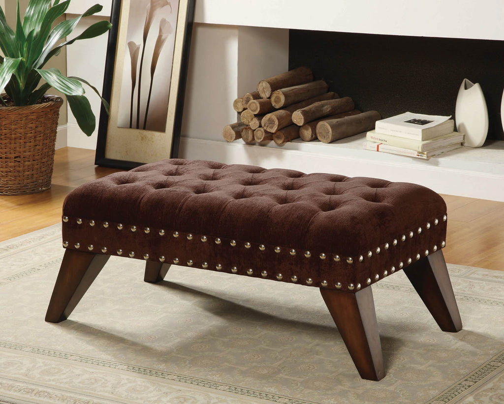 Chocolate Fabric Upholstered Bench