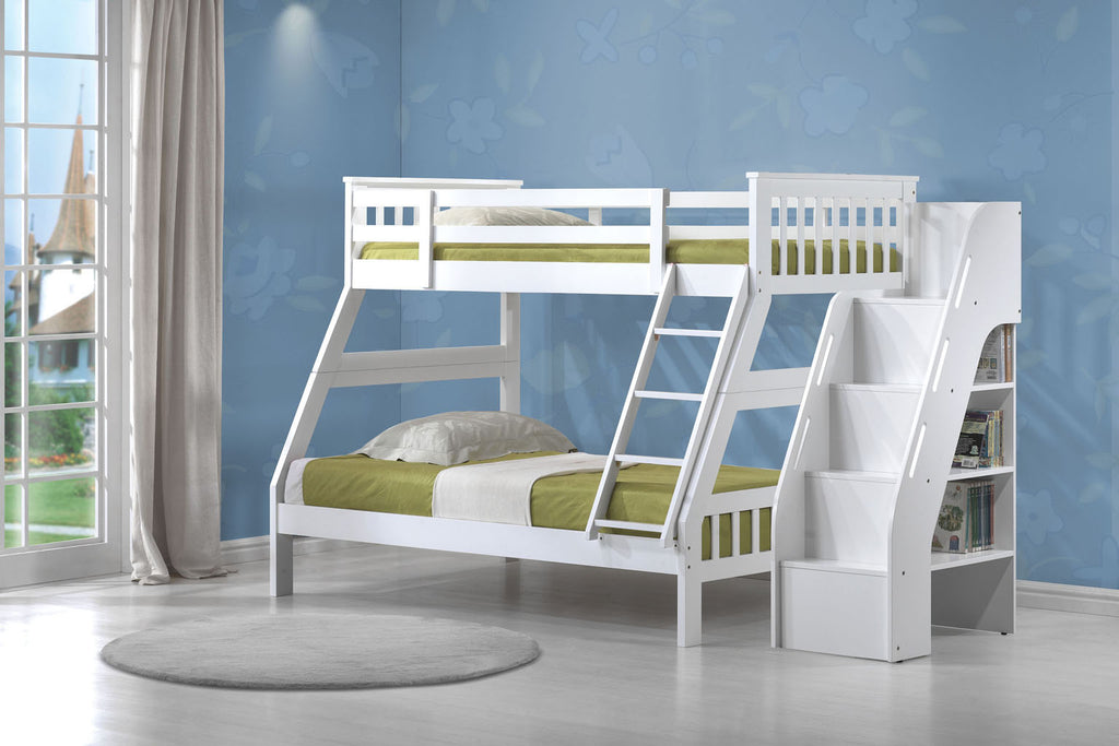 Twin/Full White Finish Bunk Bed