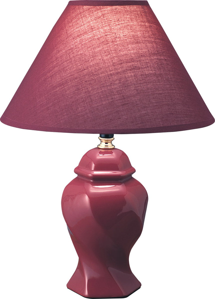 Traditional Burgundy Finish Table Lamp