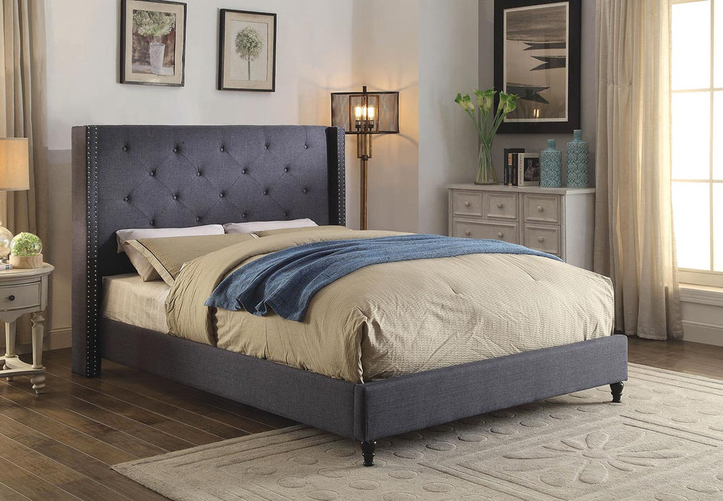 Contemporary Style Blue Bed Frame