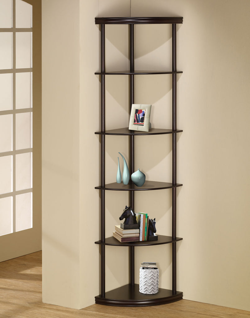 Cappuccino Finish Corner Book Case