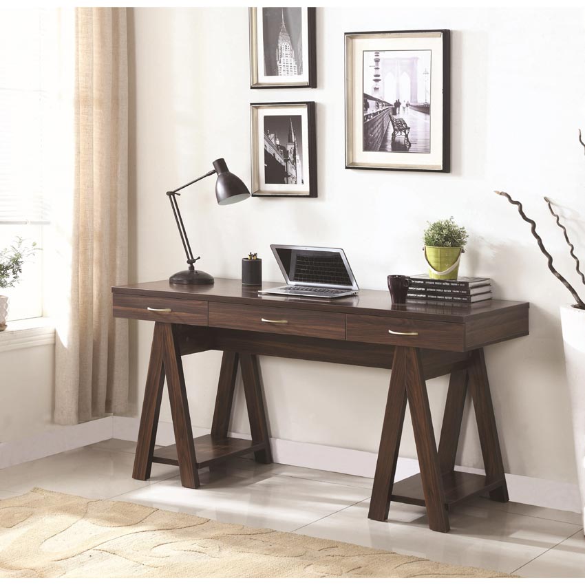 Desk with Sawhorse Leg Design