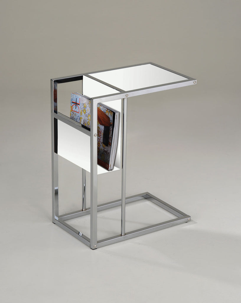 Chrome Finish with Glass Side Table