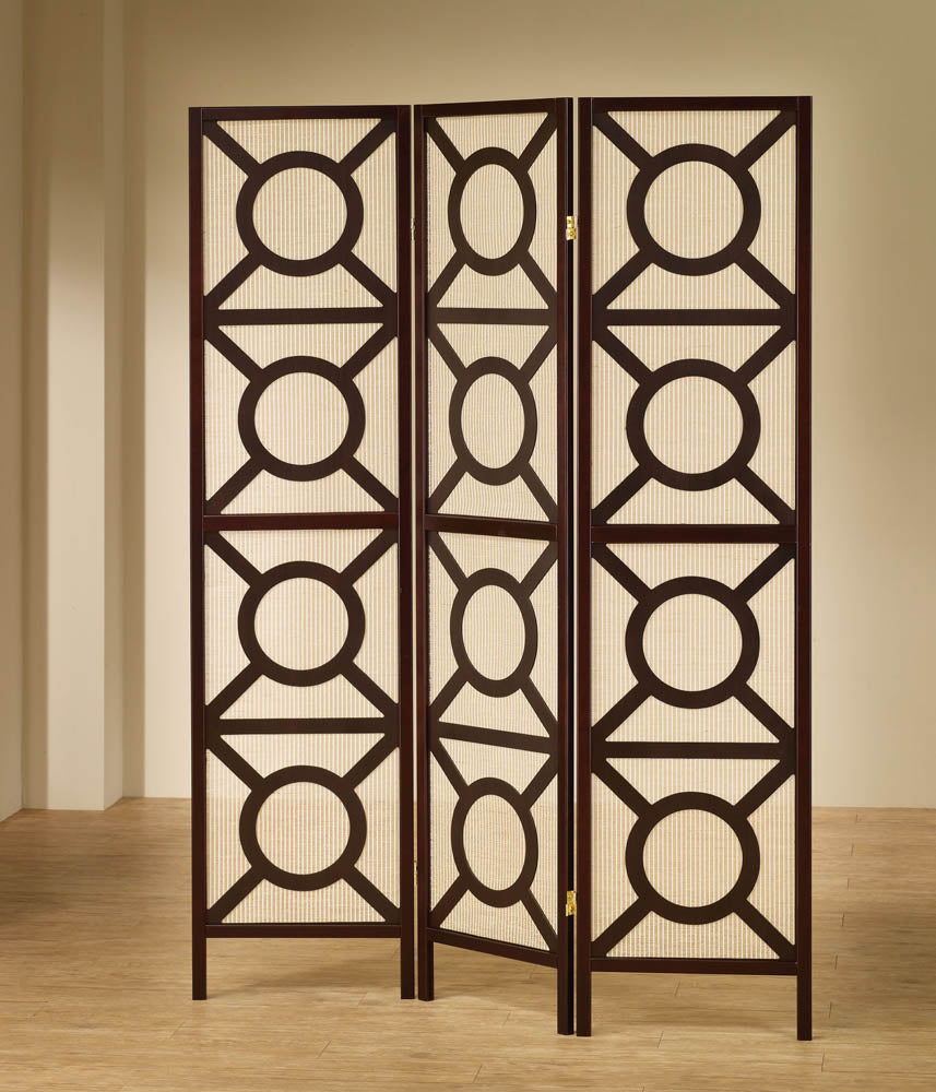 Cappuccino Finish Folding Screen Room Divider