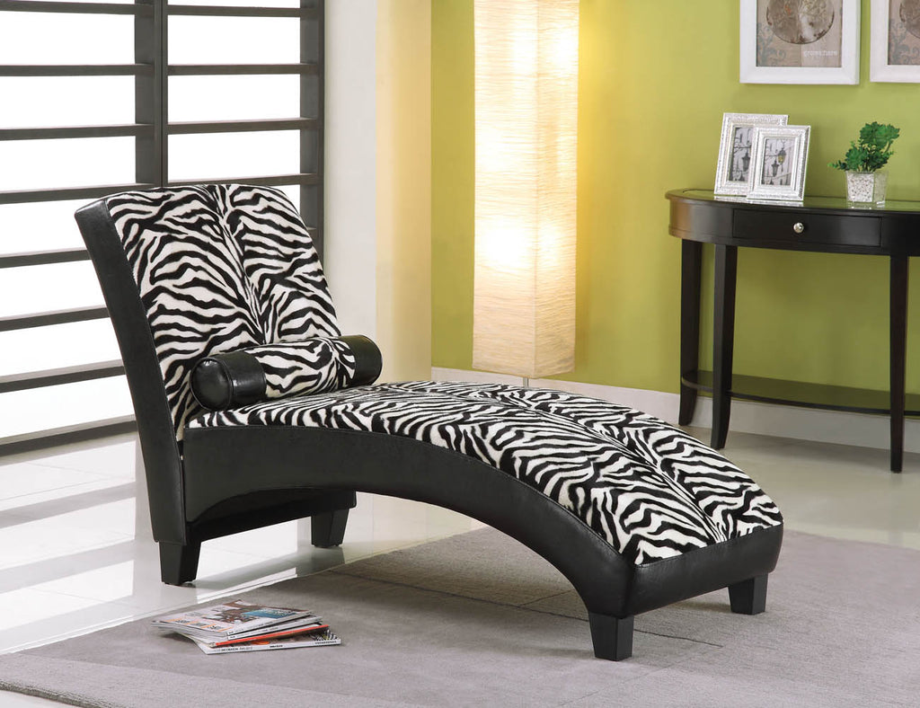 Zebra Fabric Black Bi-cast Lounge Chaise