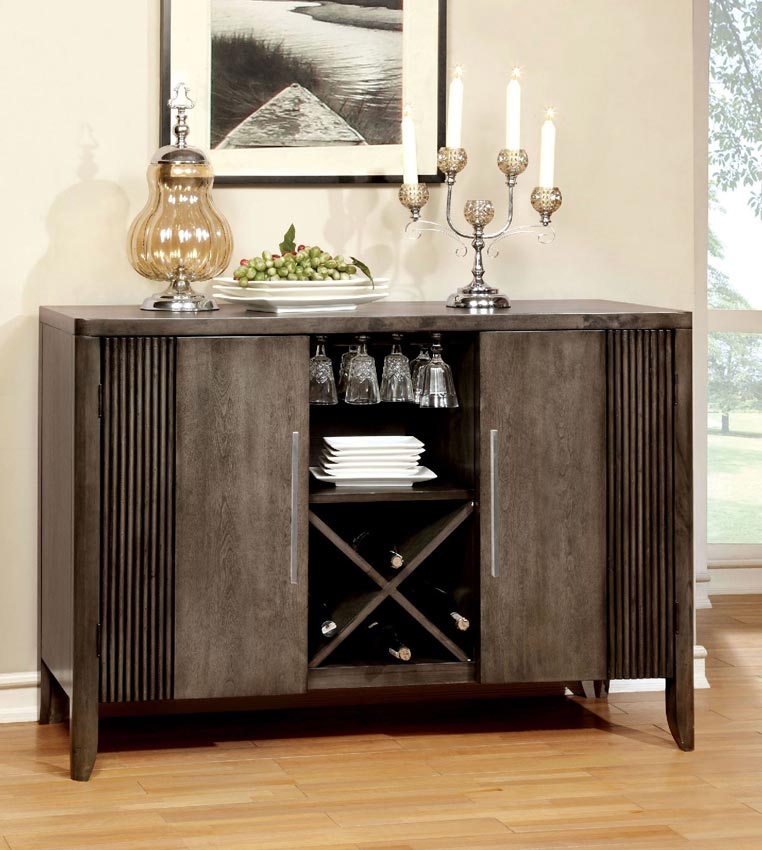 Gray Solid Wood Server