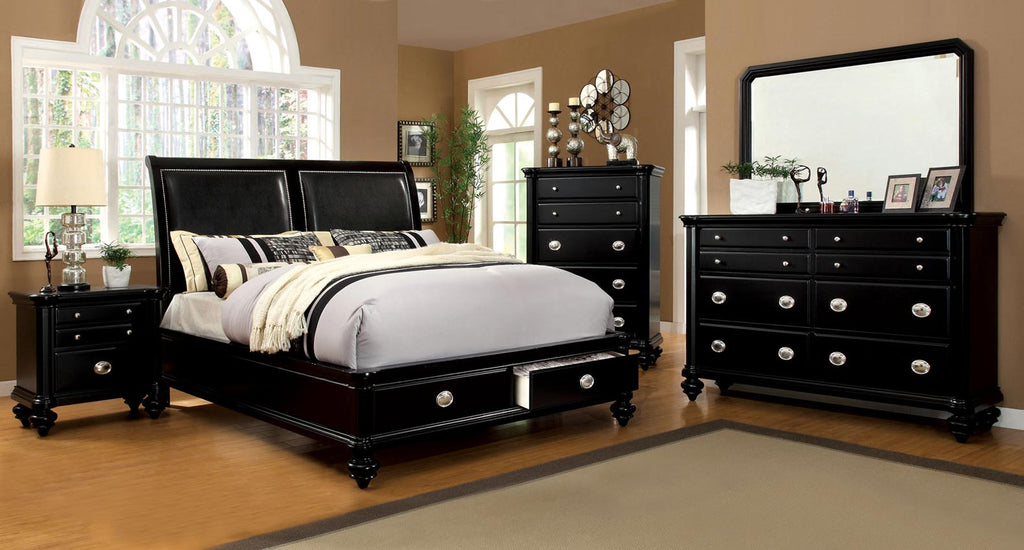 Black Modern Style Platform Bed