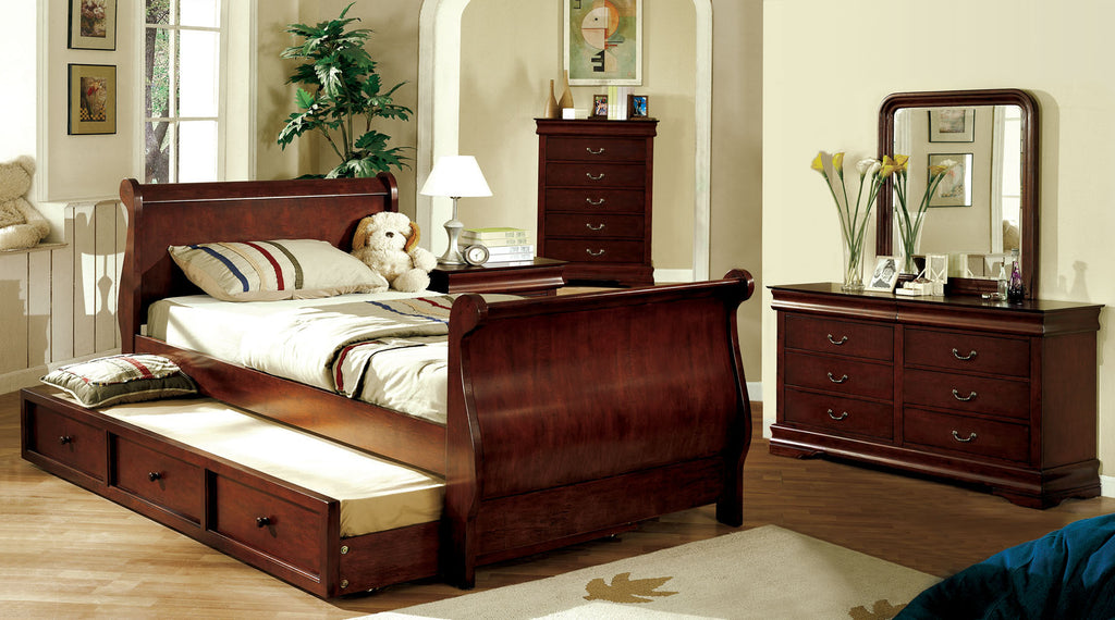 Louis Philippe Cherry Twin Bed with Trundle