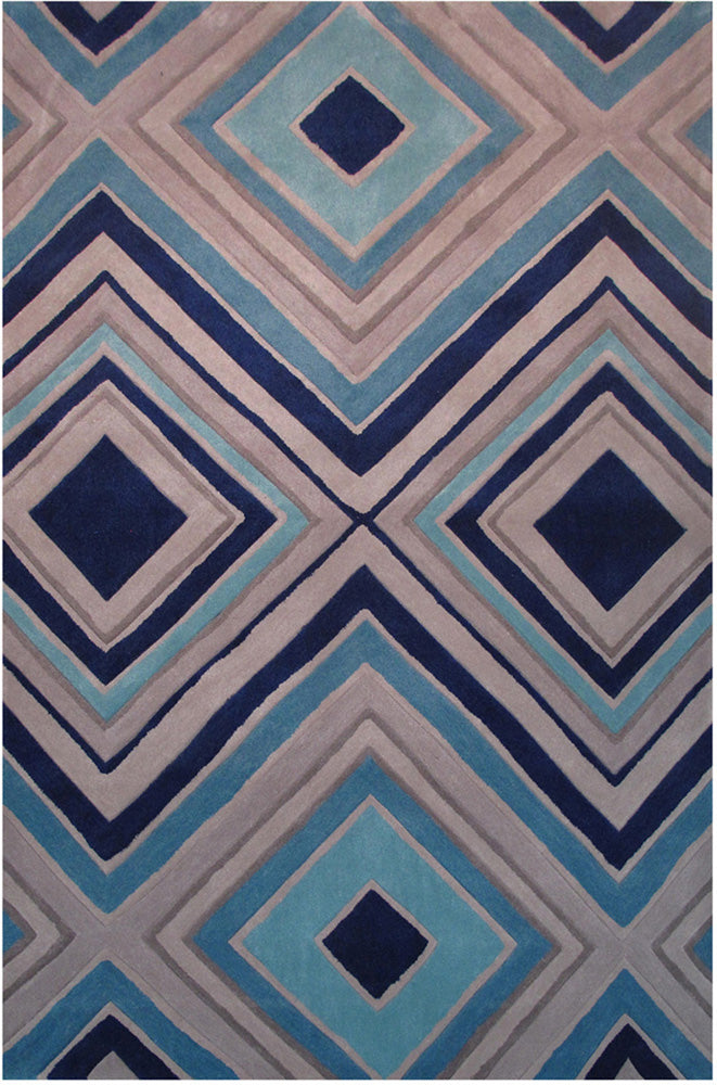 Grey and Blues Area Rug