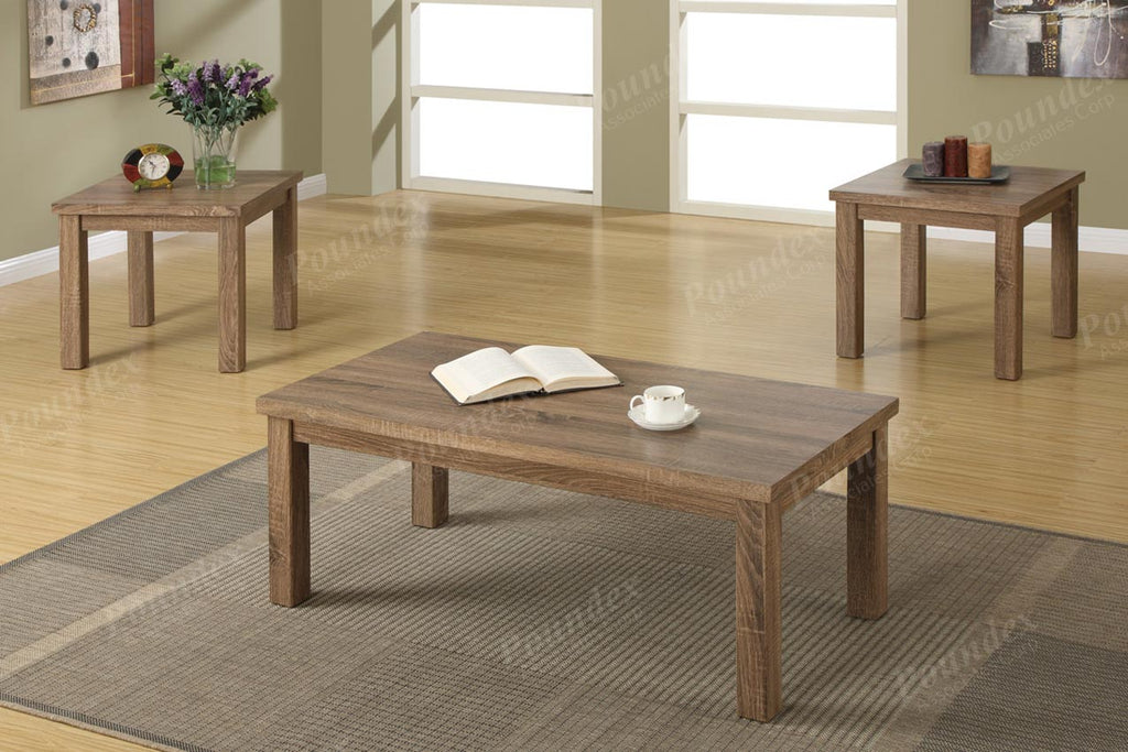 3 Pcs Ash Oak Table Set
