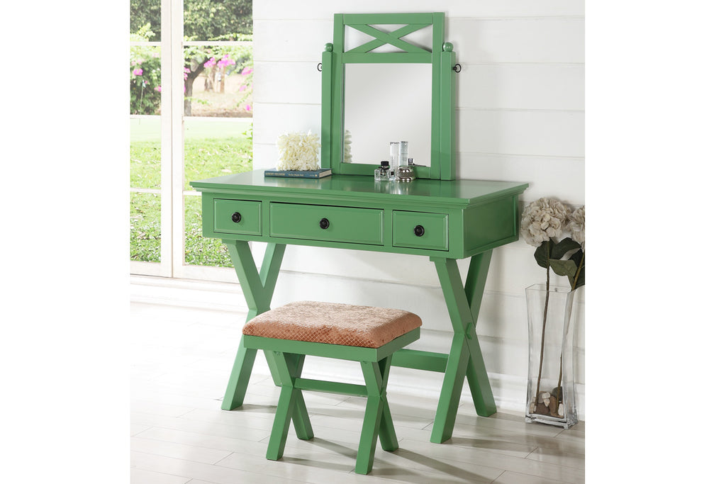 Green Vanity Set with Stool