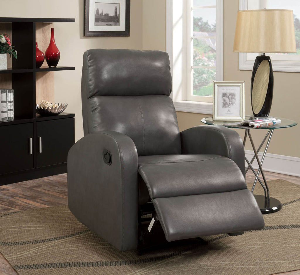 Gray Leather Recliner