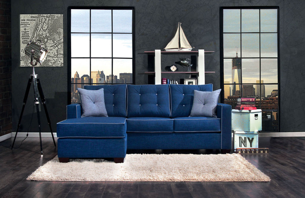 Blue Sectional Sofa Set