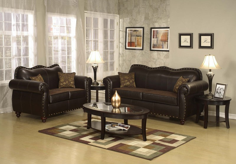 2 Piece Traditional Leather Sofas