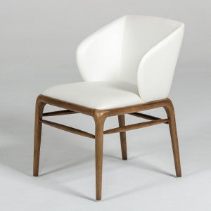 Modrest Kipling Modern Cream & Walnut Dining Chair